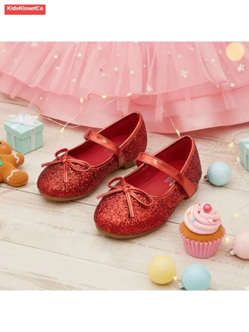 Toddler Girls Light Up Ballet Flats - Dressy Bow Mary Jane Shoes